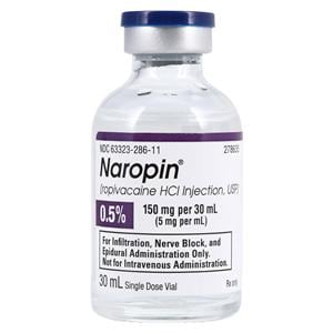 Naropin Injection 0.5% 5mg/mL Preservative Free SDV 30mL Each