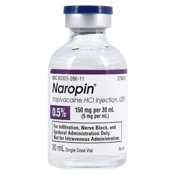 Naropin Injection 0.5% 5mg/mL Preservative Free SDV 30mL Each