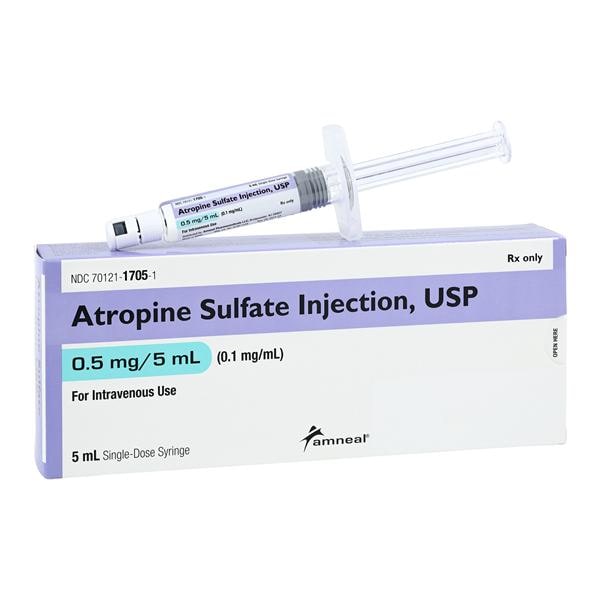 Atropine Sulfate Injection 0.1mg/mL Prefilled Syringe 5mL Each