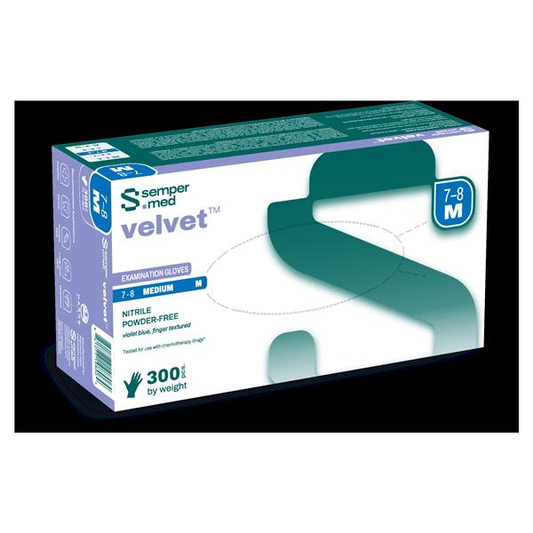 velvet Nitrile Exam Gloves Small Violet Blue Non-Sterile 300/Bx