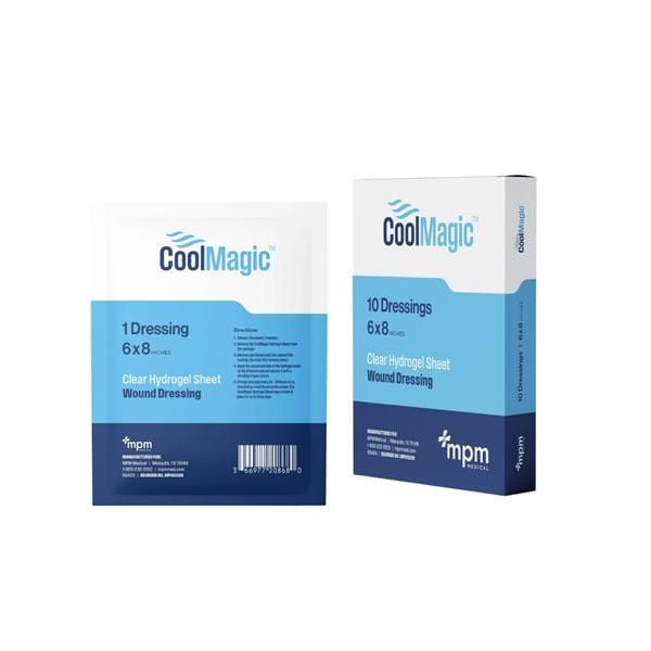 CoolMagic Hydrogel Hydrogel Dressing 6x8" Sterile Rectangle Clear LF
