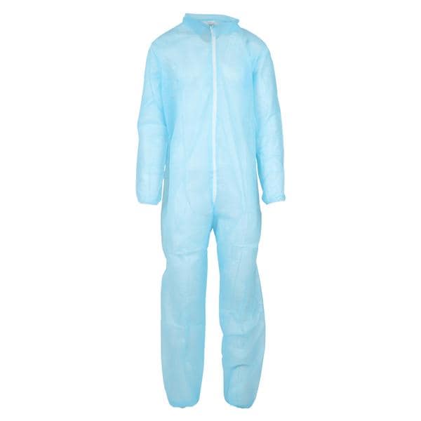 Staff Coverall Spunbonded Polypropylene X-Large Blue 5/Bg