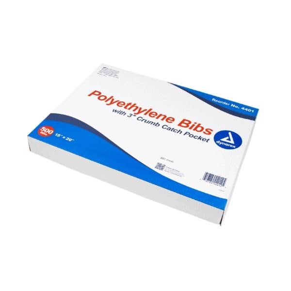 Patient Bib Polyethylene 15 in x 20 in White Disposable 2000/Ca