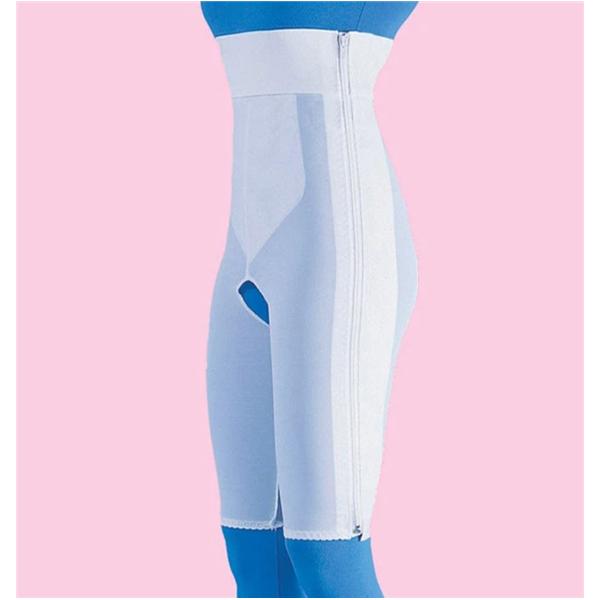 Compression Girdle Above Knee/High Waist Medium White