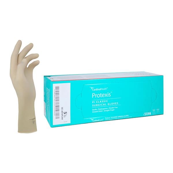 Protexis PI Classic Synthetic Polyisoprene Surgical Gloves 5.5 Cream 50/Bx