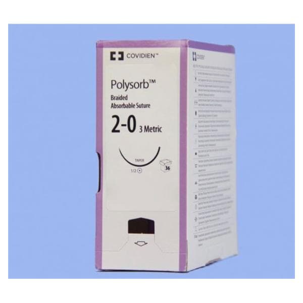 Polysorb Suture 2-0 30" Polyester Braid CV-23 Undyed 36/Ca