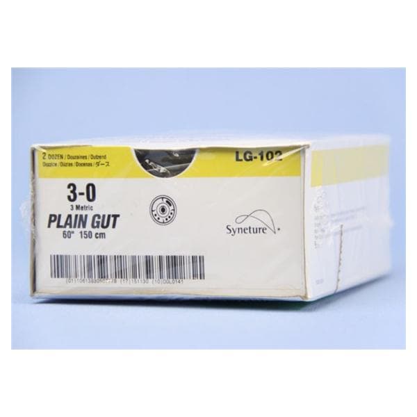 Surgigut Suture 3-0 60" Plain Gut Monofilament Undyed 24/Pk