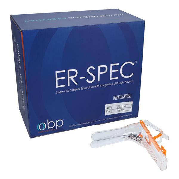 ER-SPEC Vaginal Speculum Medium Lighted 12/Bx