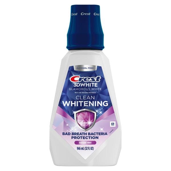 Crest 3D White Glamorous Whitening Fresh Mint Mouthwash 32 oz 4/Ca