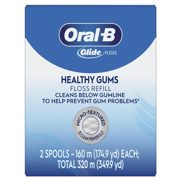 Oral-B Glide Healthy Gums Waxed Floss 160 Meters Unflavored 2/Bx