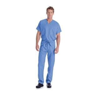 Scrub Shirt V-Neck 1 Pocket Short Sleeves X-Large Ceil Blue Unisex Ea