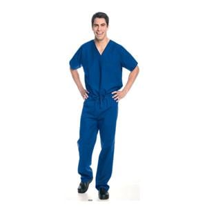 Scrub Shirt V-Neck 1 Pocket Short Sleeves 3X Large Royal Blue Unisex Ea