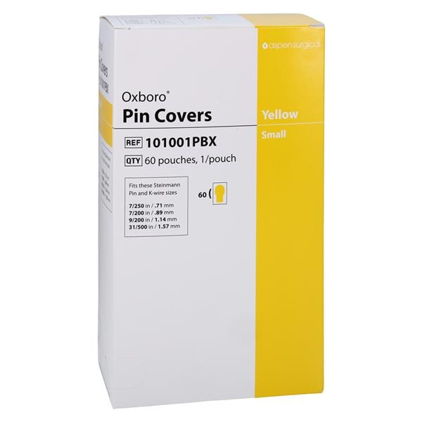 Oxboro Pin/K-Wire Cover Yellow .028-.062" Thermoplastic Sterile Disposable 60/BX