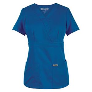 Greys Anatomy Scrub Shirt 4153 Crossover Womens Small Royal Blue Ea