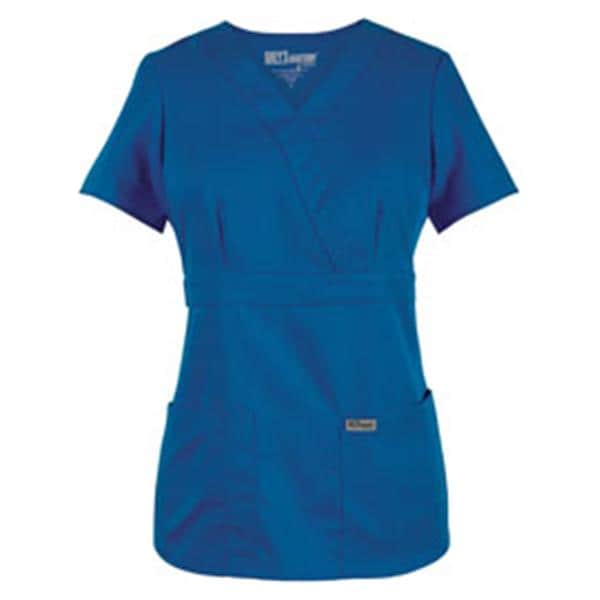 Greys Anatomy Scrub Shirt 4153 Crossover Womens Small Royal Blue Ea