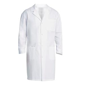 Lab Coat 3 Pockets Long Sleeves 41 in Large White Mens EA