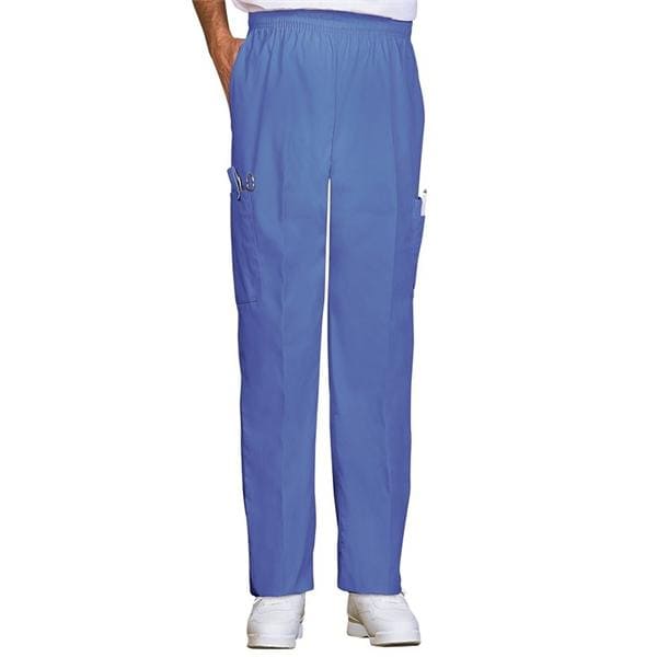 Fashion Seal Scrub Pant 65% Plystr / 35% Cot 4 Pockets Small Ceil Blue Unisex Ea