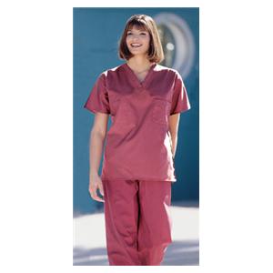 Fashion Blend Scrub Shirt 1 Pocket Set-In Short Sleeves X-Large Crnbry Unisex Ea