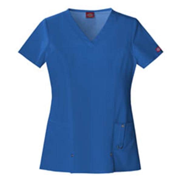 Dickies Scrub Shirt V-Neck 3 Pockets Short Sleeves 3X Large Royal Blue Womens Ea