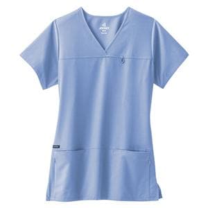 Jockey Scrub Shirt V-Neck 4 Pockets Short Sleeves X-Small Ceil Blue Womens Ea