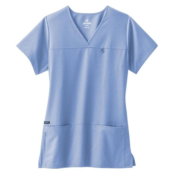 Jockey Scrub Shirt V-Neck 4 Pockets Short Sleeves X-Small Ceil Blue Womens Ea
