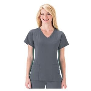 Jockey Scrub Shirt Mock Wrap V-Neck 2 Pkts Short Sleeves 2X Large Pwtr Womens Ea