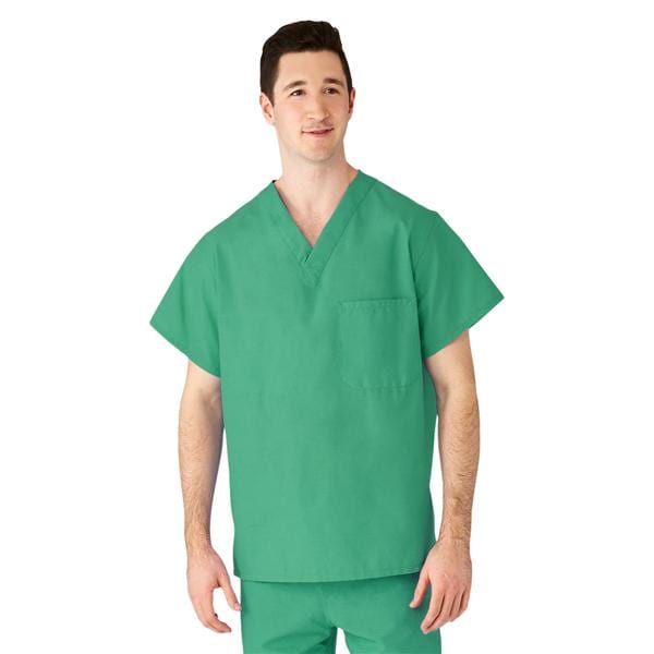 Scrub Shirt V-Neck Short Sleeves Small Jade Ea