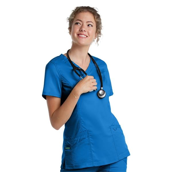 Scrub Top 3 Pockets 4X Large Royal Womens Ea