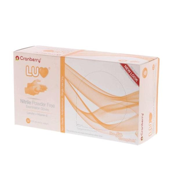 LUV Nitrile Exam Gloves Medium Tangerine Red Non-Sterile, 10 BX/CA