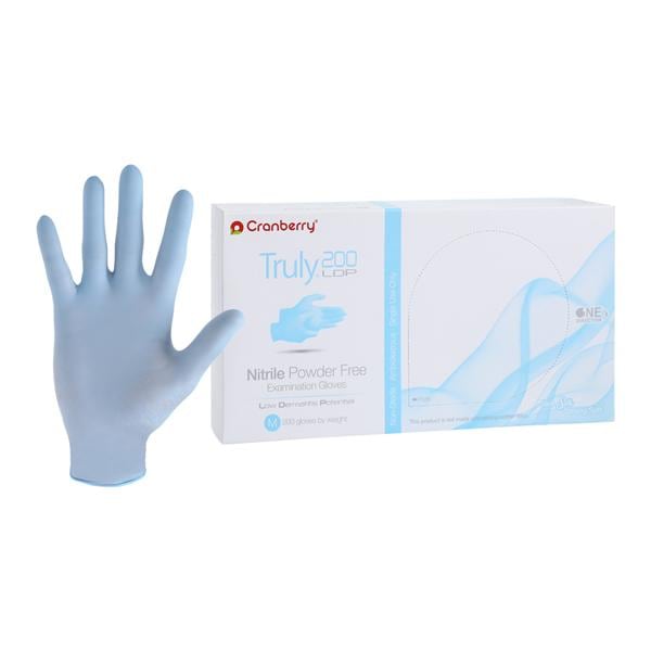 Truly 200 Nitrile Exam Gloves Medium Blue Non-Sterile, 10 BX/CA