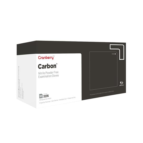Carbon Nitrile Exam Gloves X-Small Black Non-Sterile