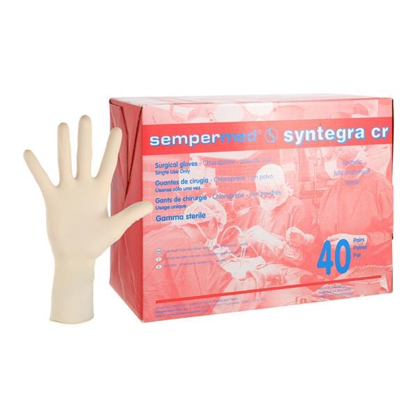 SemperMed Syntegra CR Chloroprene Surgical Gloves 7.5 Natural 40/Bx