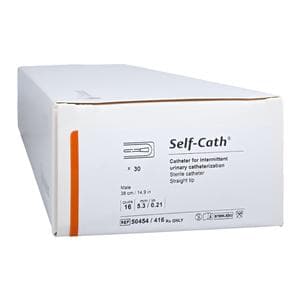 Self-Cath Intermittent Catheter Long Straight Tip PVC/Siliconized Surface 16Fr