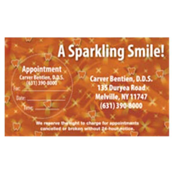 Peel N Stick Appointment Card Sparkling Orange 500/Bx