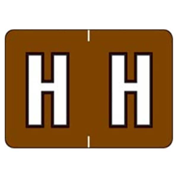 Sycom "H" End Tab Brown Labels 1"x1.5" 500/Rl