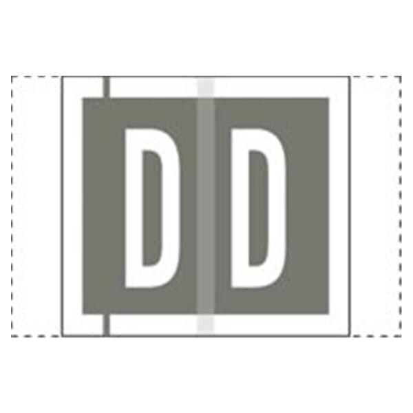 Col'R'Tab Compatible "D" Label Gray 500/Rl 500/Rl