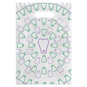 Scatter Print Bags Toothswirl 2 Sided Print Clear 100/Bx