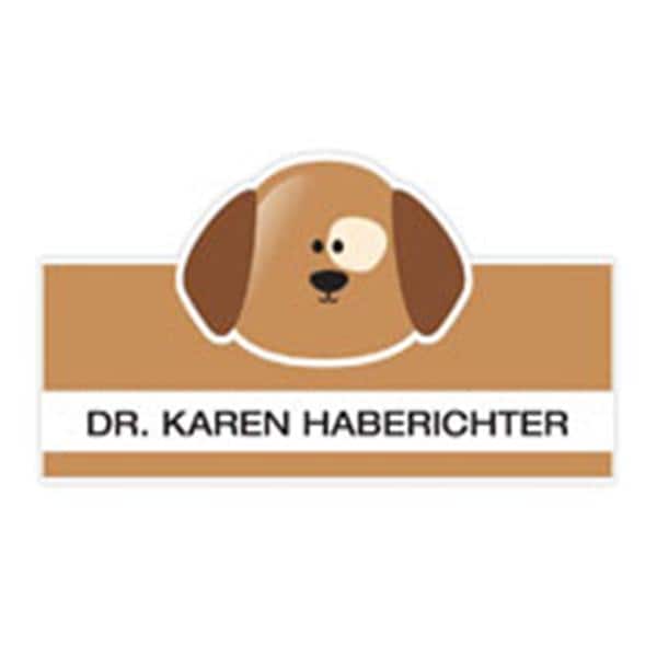Name Badge Dog Full Color Acrylic Plastic 3 in x 2.75 in Ea