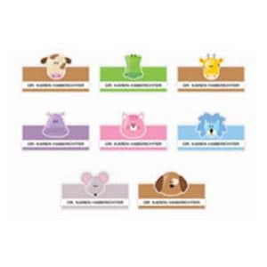Name Badge Animals Full Color Acrylic Plastic 1.5 in x 3 in 8/Pk