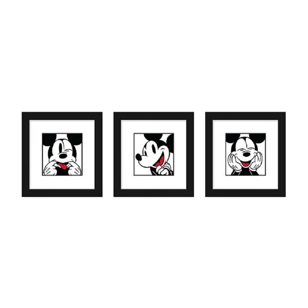 3 Piece Wall Art Mickey Mouse 12 in x 12 in 3/Pk