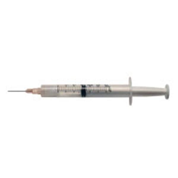 Baksnap Hypodermic Syringe/Needle 25gx1" 3cc Retractable Needle Sfty LDS 100/Bx, 12 BX/CA