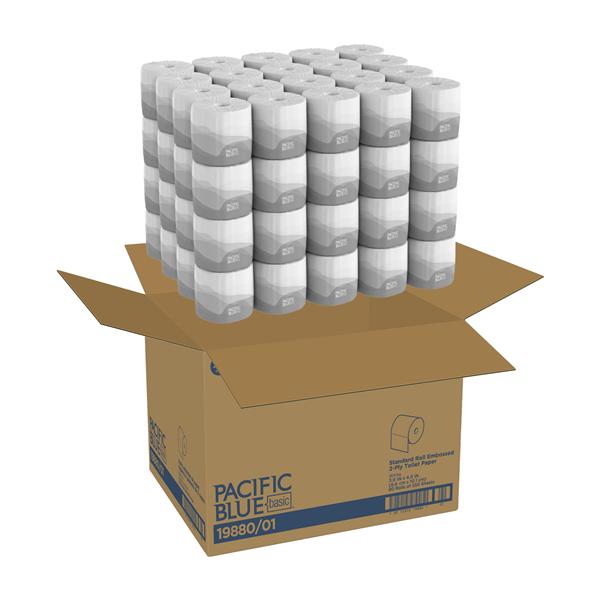 Pacific Blue Basic Toilet Tissue White 2 Ply 80/Ca