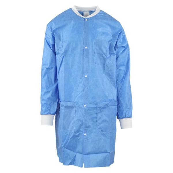 MedFlex Protective Lab Coat Sft LtWt Small Blue 10/Pk