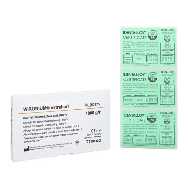 Wironium Extrahart Denture Alloy Ea