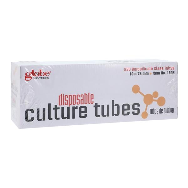 Culture Tube Borosilicate Glass 4mL 10x75mm Non-Sterile 250/Bx