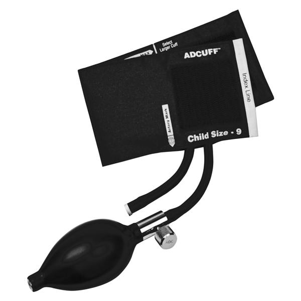 Adcuff BP Inflation System 9 Blk LF f/ Clk Aneroids/Mercurial Insts Ea