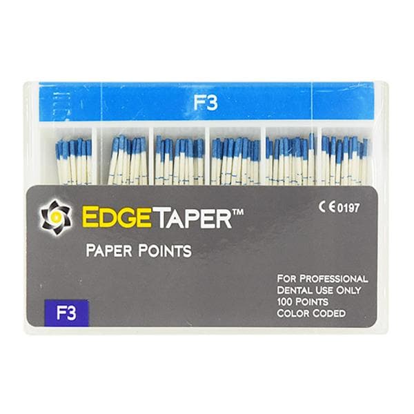 EdgeTaper Paper Points Size #30 F3 Blue Cone 100/Pk