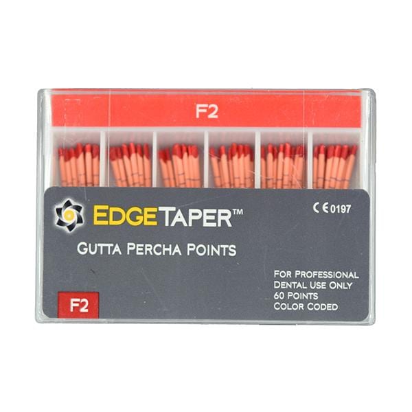 EdgeTaper Gutta Percha Points F2 Size #25 Red 60/Pkg
