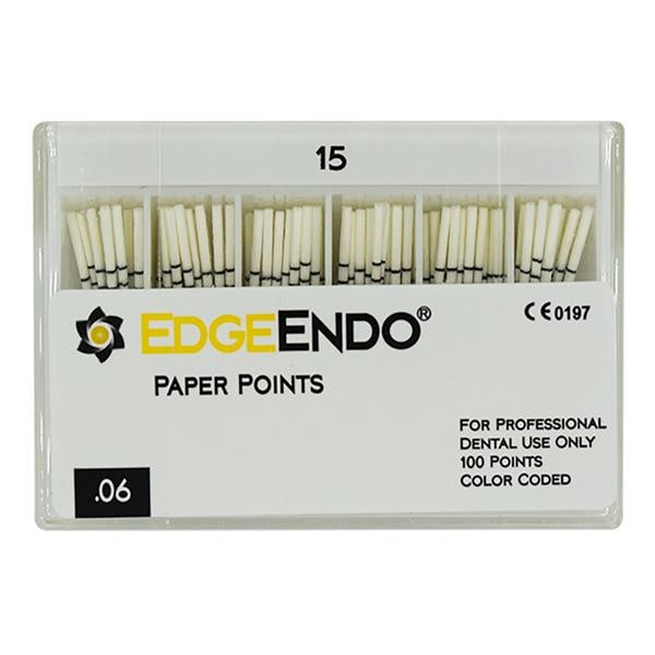 EdgeEndo Paper Points Size #15 Size #15 .06 White Cone 60/Pk
