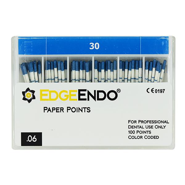 EdgeEndo Paper Points Size #30 Size #30 .06 Blue Cone 60/Pk